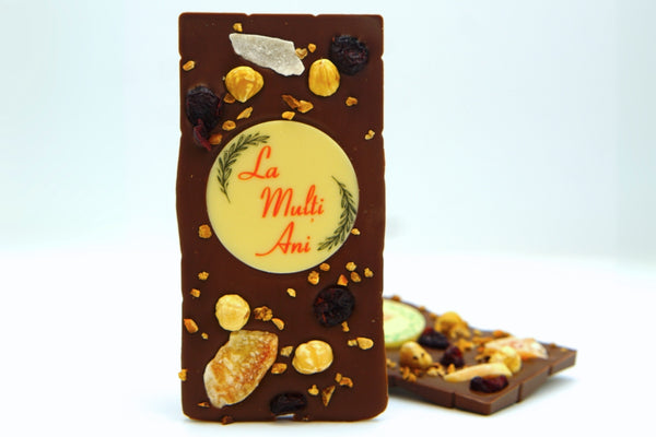 Tableta ciocolata belgiana "La multi ani!"