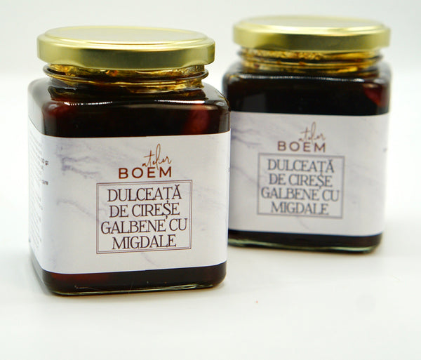 Dulceata gourmet de cirese galbene cu migdale