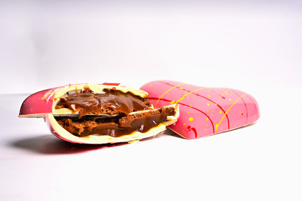 Inima roz ciocolata lapte caramel - 200 g