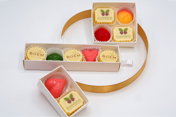 Praline personalizate corporate - cutie 5 bucati