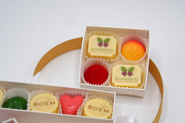 Praline personalizate corporate - cutie 4 bucati